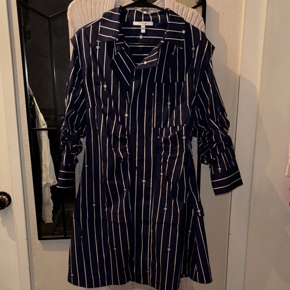 10 Crosby Derek Lam Blue and White Striped Dress - Picture 6 of 10